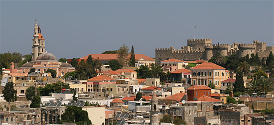 View across Rhodes town