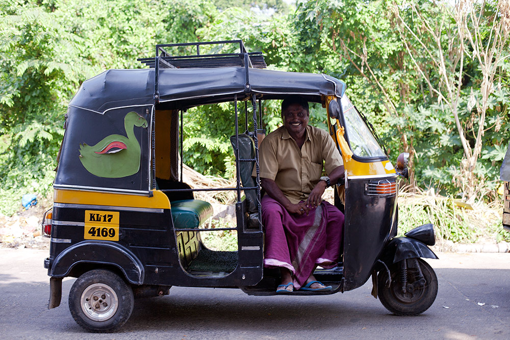 Nazer 72 in his auto-rickshaw