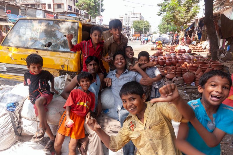 Group of boys in the streets of Mumbai