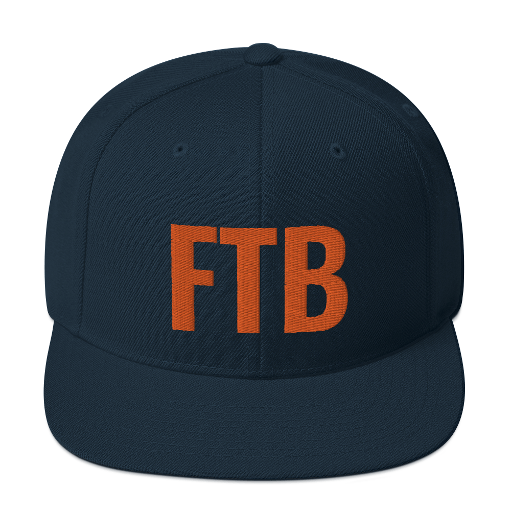 Snapback Hat - FTB orange on black - followtheboat