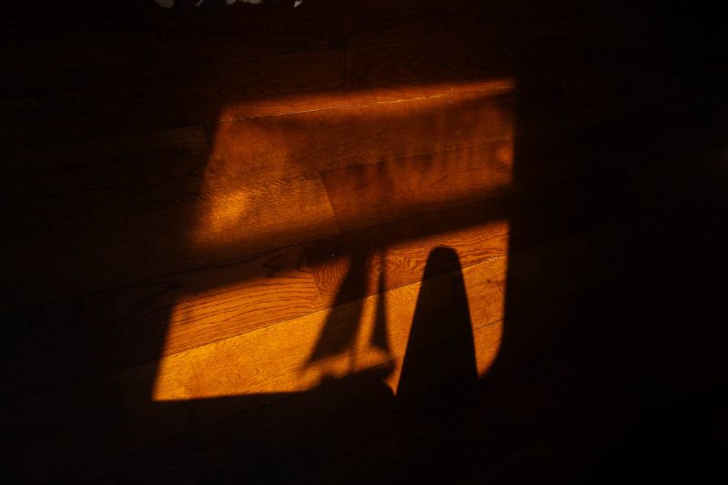 shadow of a sail boat