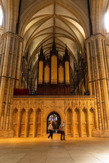 Looking east at the organ. Behind it is St Hugh's Choir and the High Altar