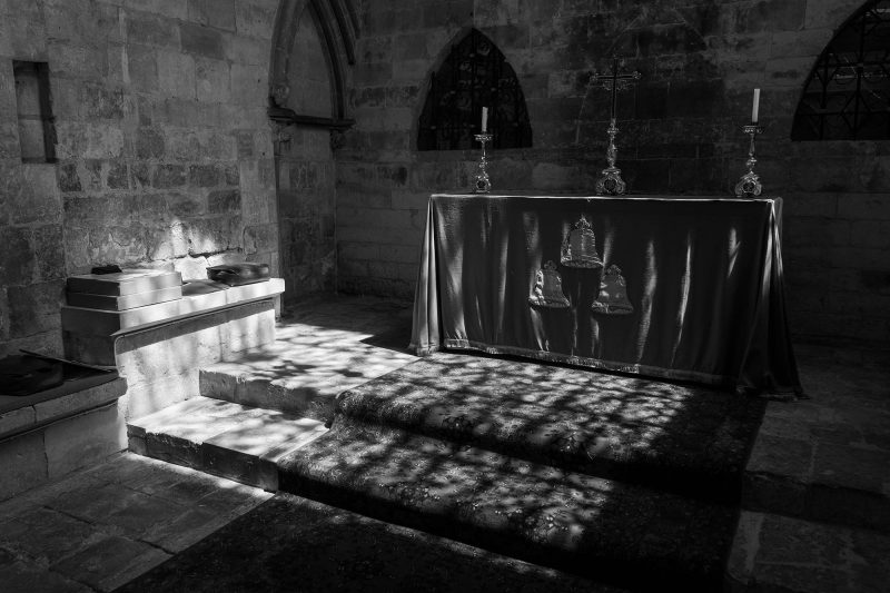 The wall on the left was once the original exterior of Lincoln cathedral