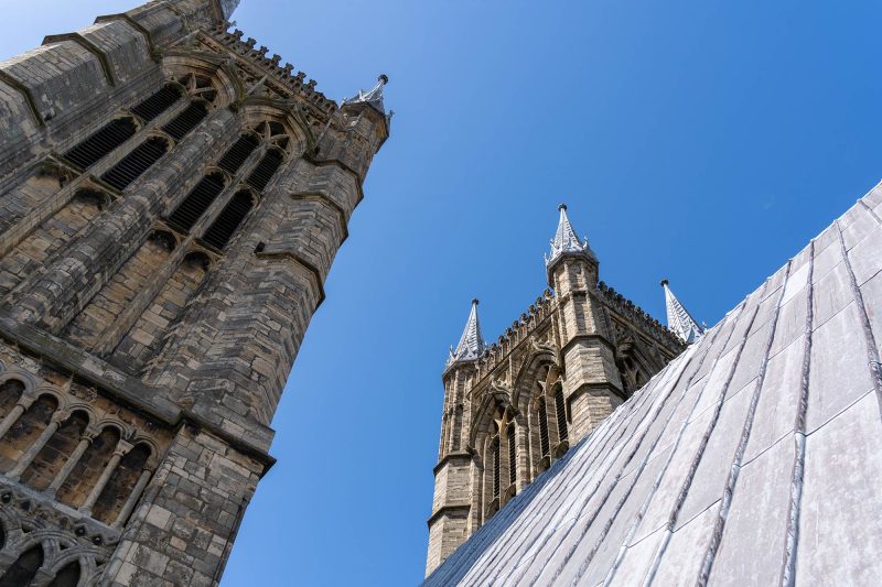 A vantage point of Lincoln Cathedral only accessible via the Roof Tour