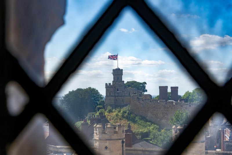View of Lincoln Castle from the cathedral Roof Tour